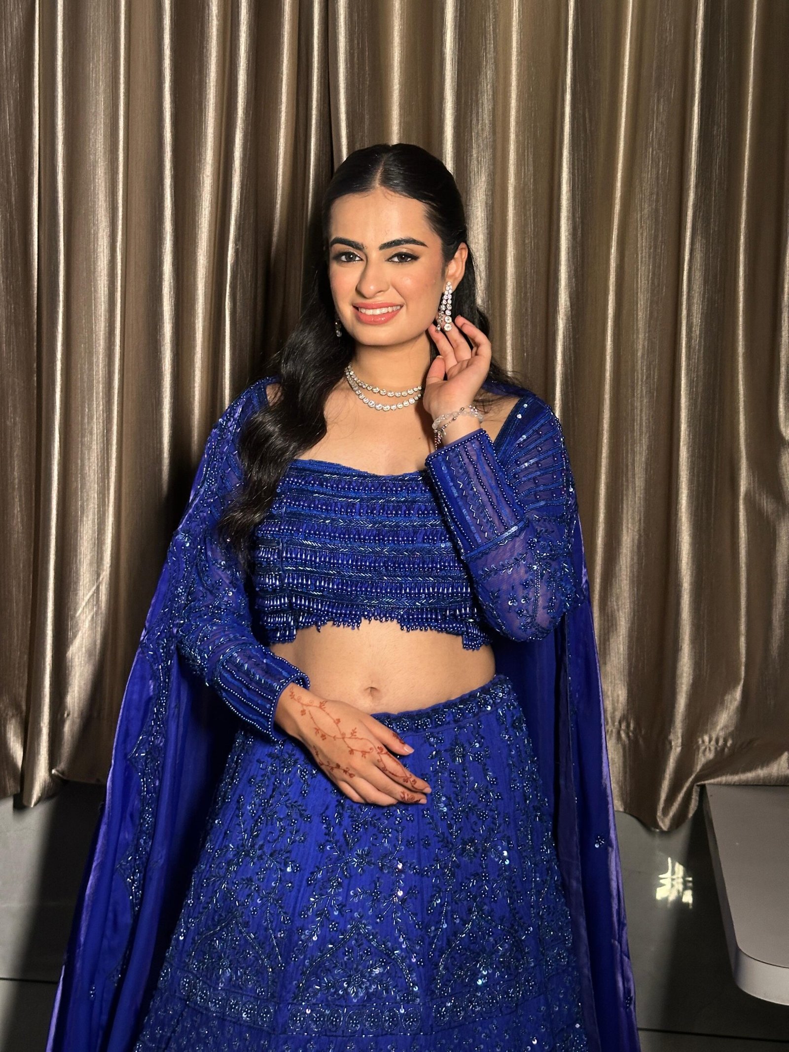 Royal Sapphire Sequin Lehenga