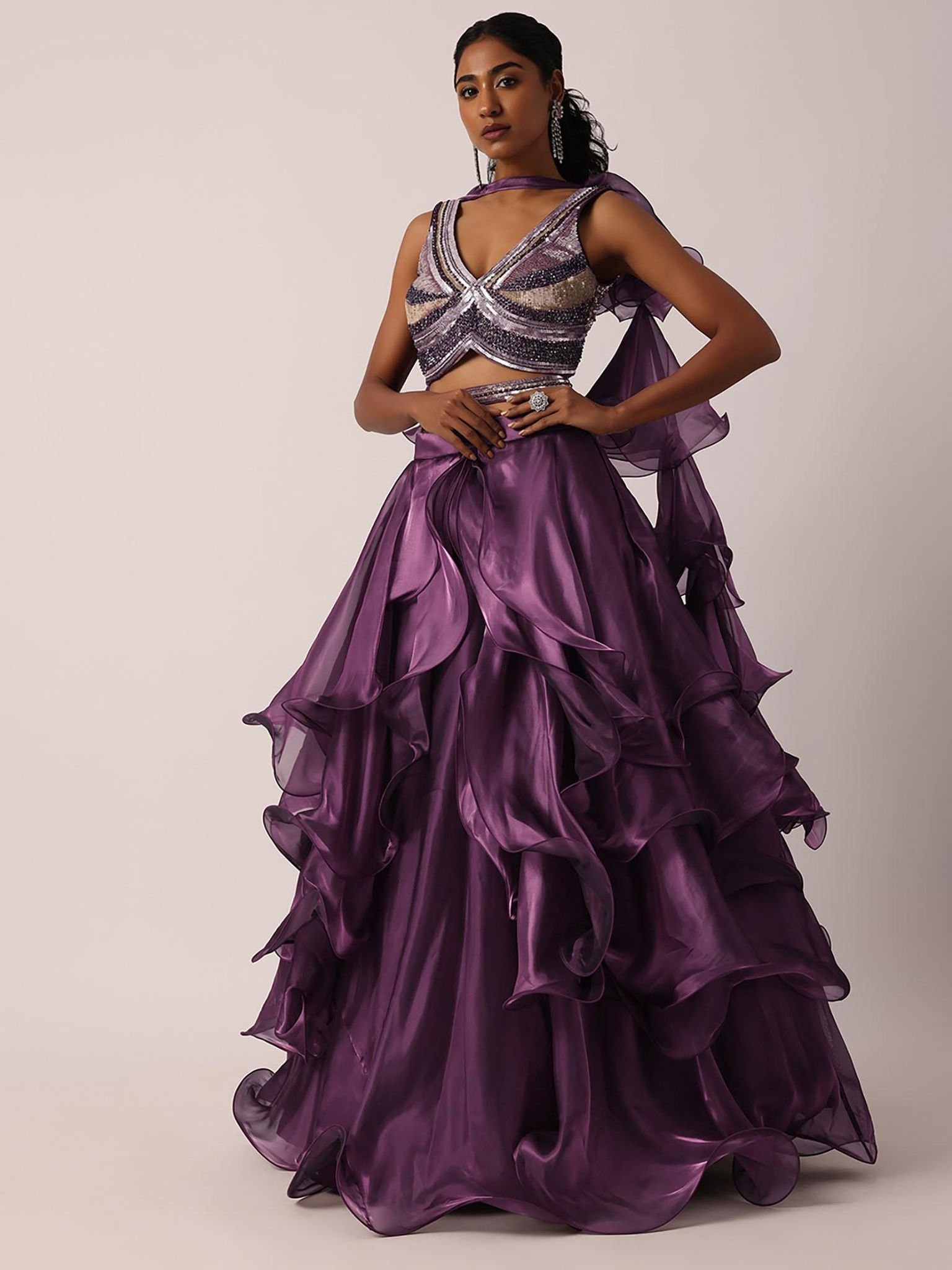 Amethyst Ruffle Lehenga Set