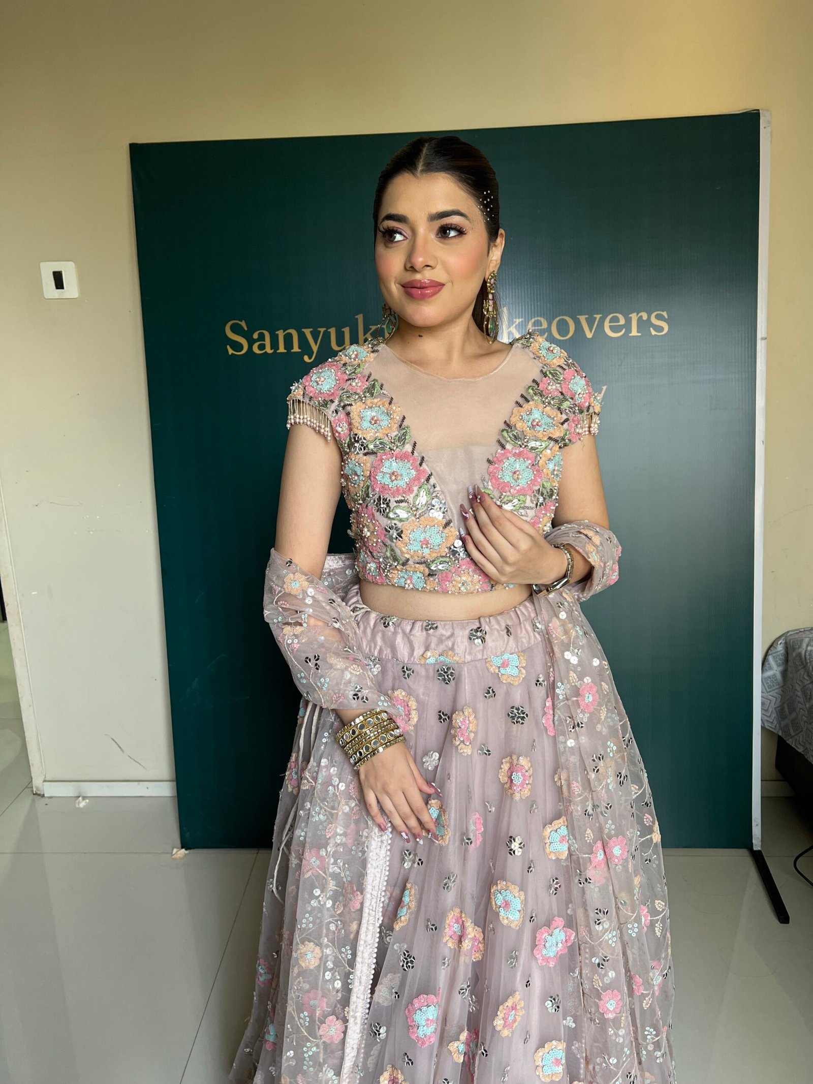 Blush Bloom Embroidered Lehenga Set