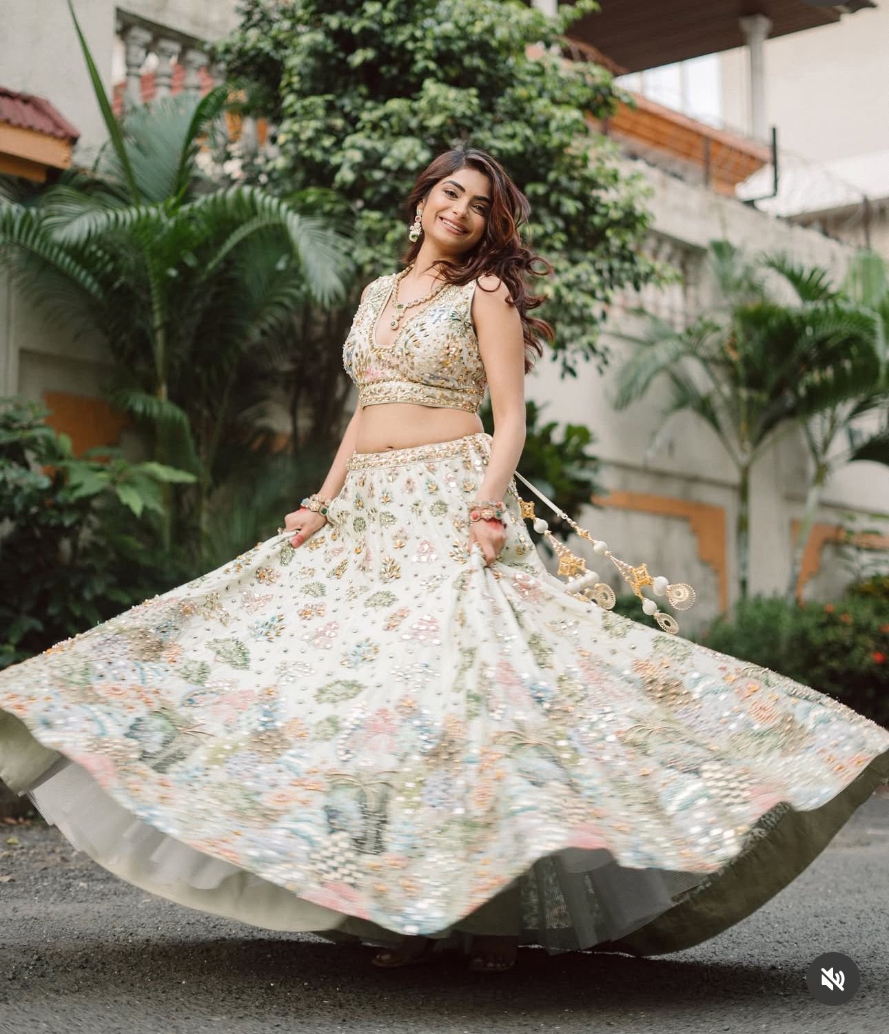 Ivory Noor Mirror-Work Blouse